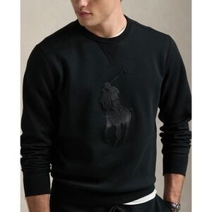 Ralph Lauren Black Big Pony Embroidered Crewneck‎ Sweatshirt Mens Size 3LT